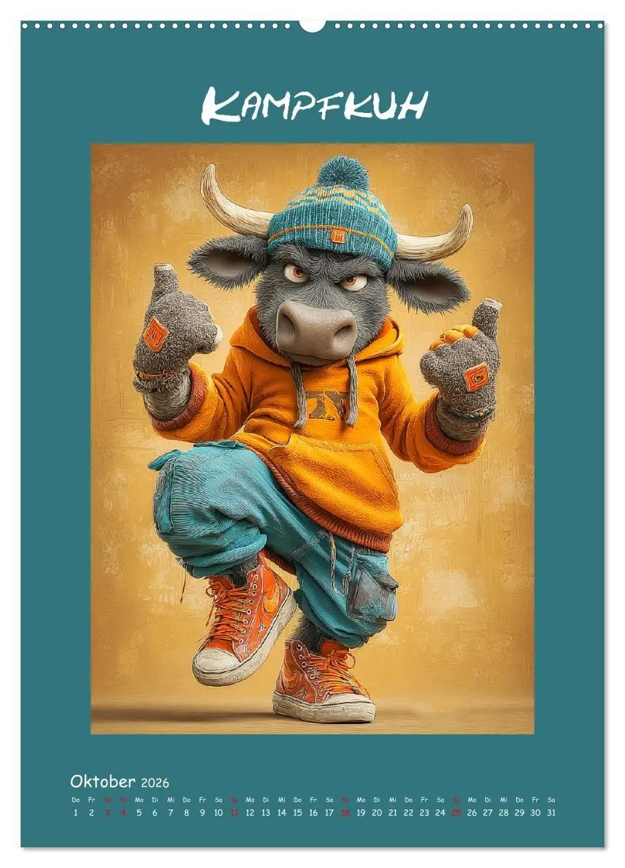 Bild: 9783516736625 | Kuhwelt. Stylische Streetwear-Kühe für gute Laune (Wandkalender...