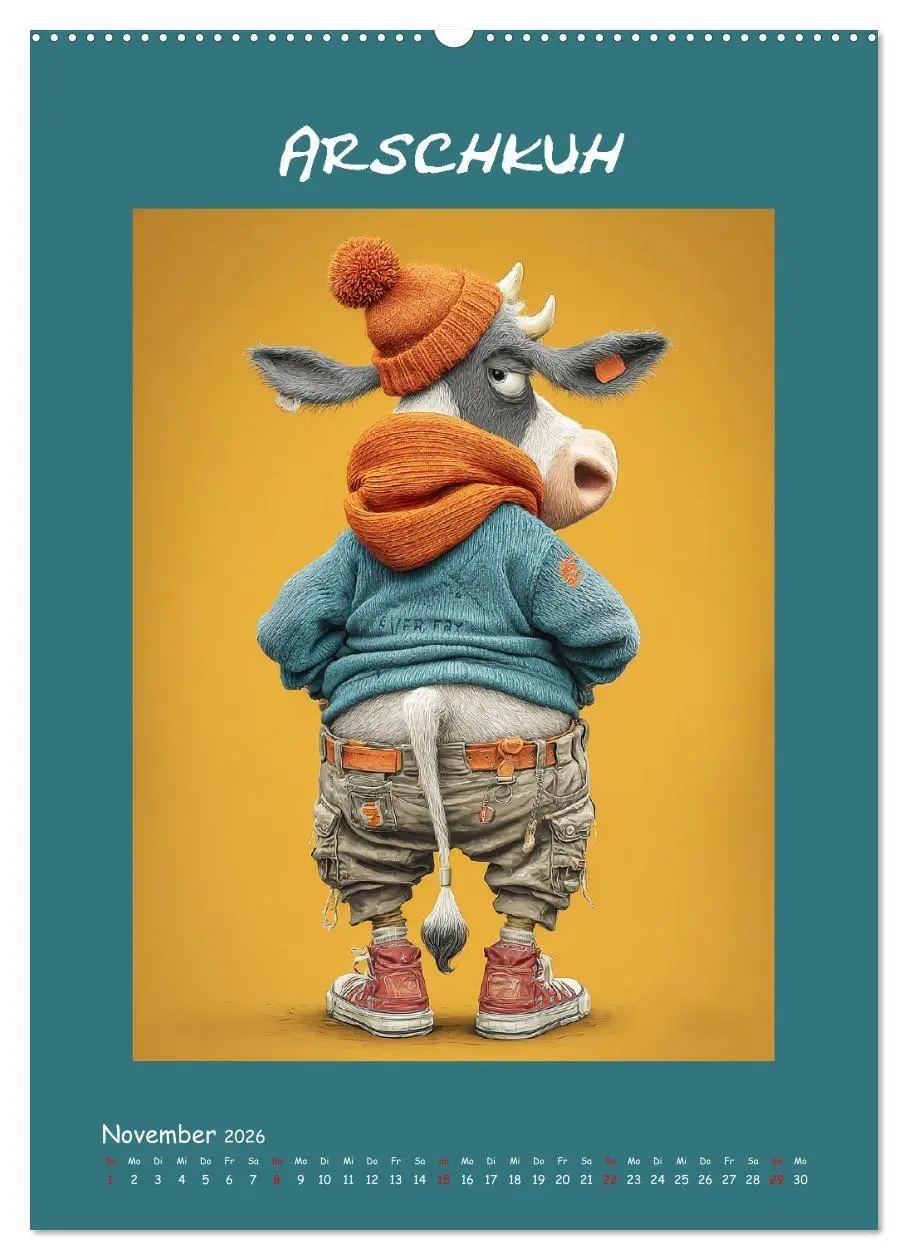 Bild: 9783516736625 | Kuhwelt. Stylische Streetwear-Kühe für gute Laune (Wandkalender...