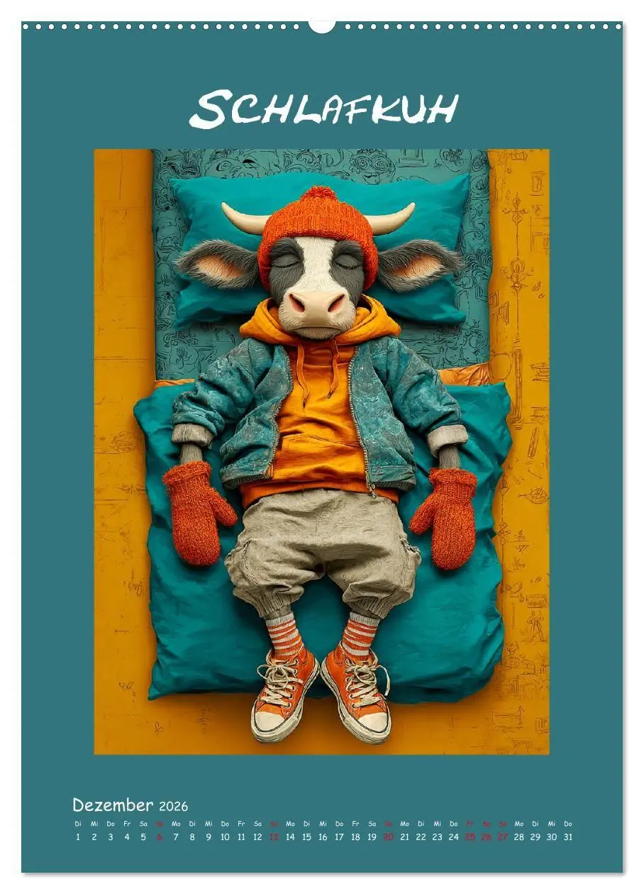 Bild: 9783516736625 | Kuhwelt. Stylische Streetwear-Kühe für gute Laune (Wandkalender...