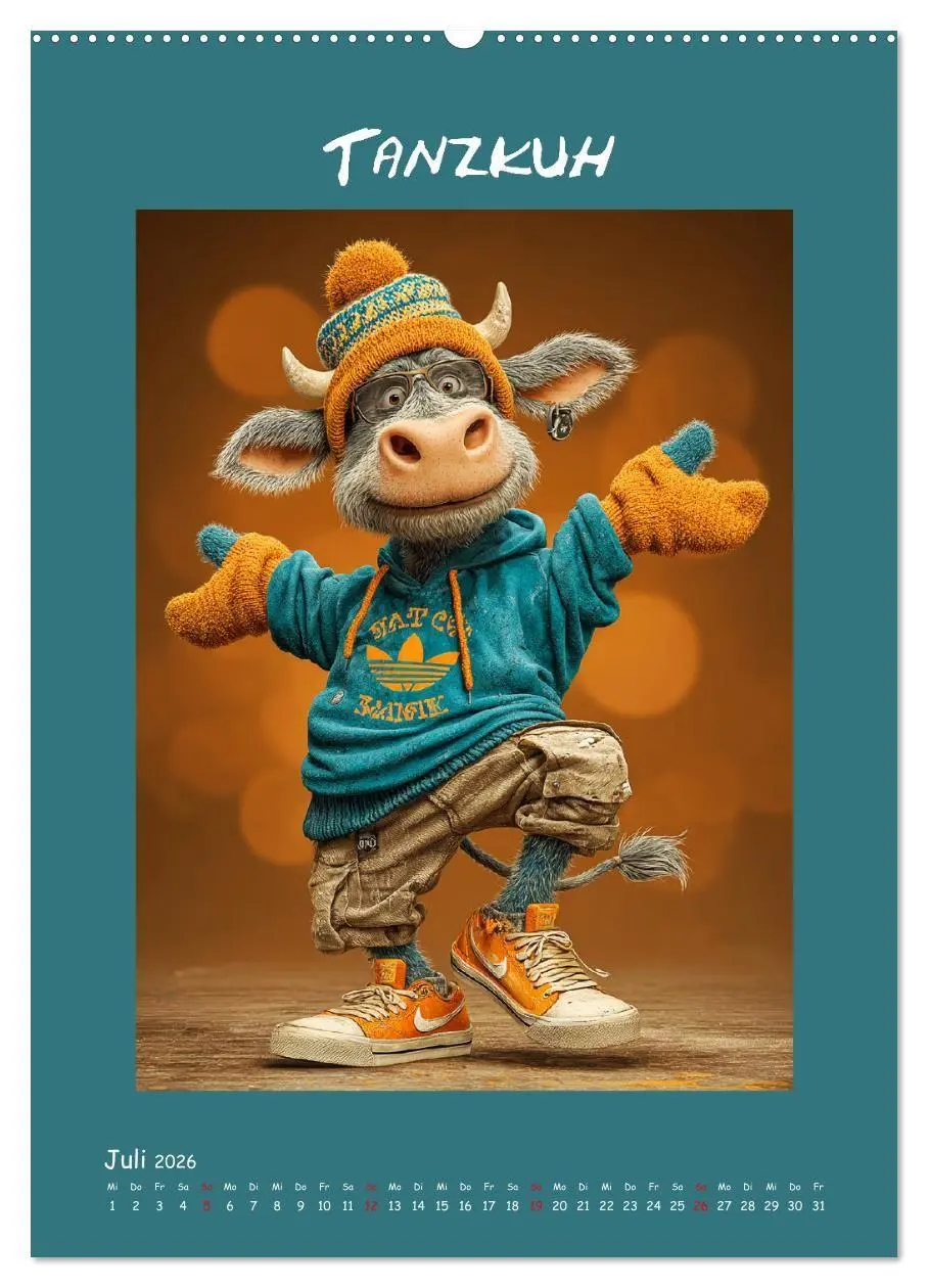 Bild: 9783516736625 | Kuhwelt. Stylische Streetwear-Kühe für gute Laune (Wandkalender...