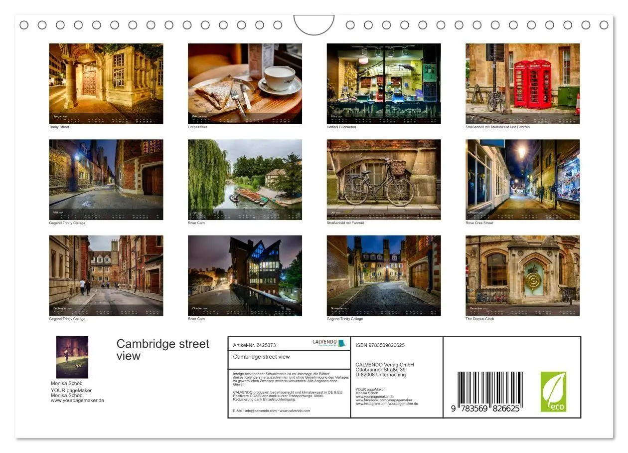 Bild: 9783569826625 | Cambridge street view (Wandkalender 2027 DIN A4 quer), CALVENDO...