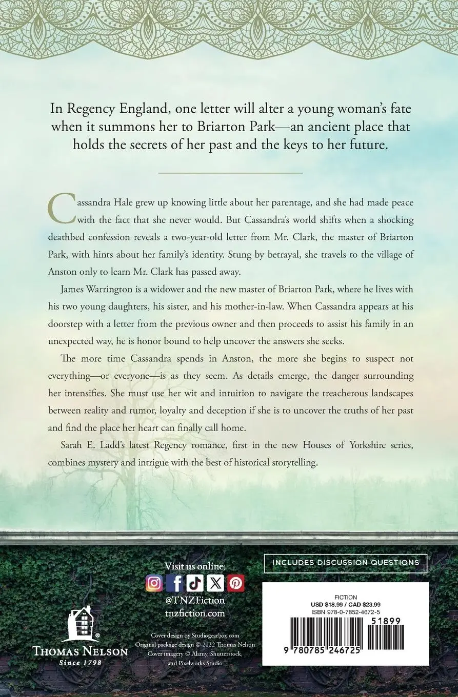 Rückseite: 9780785246725 | The Letter from Briarton Park | Sarah E Ladd | Taschenbuch | Englisch