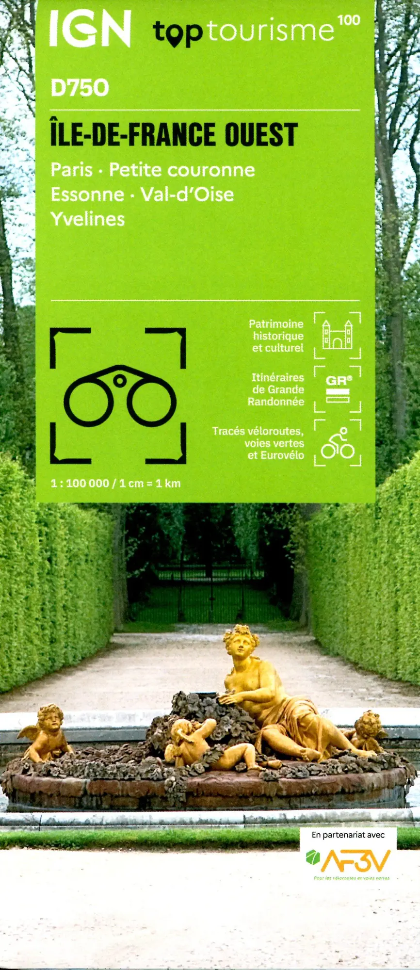 Cover: 9782758556725 | Île-de-France Ouest | (Land-)Karte | IGN Top 100 départemental | 2025