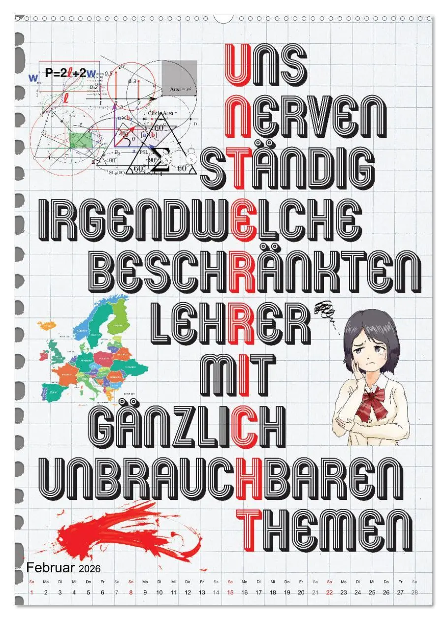 Bild: 9783516346725 | Schüler-Sprüche (hochwertiger Premium Wandkalender 2026 DIN A2...