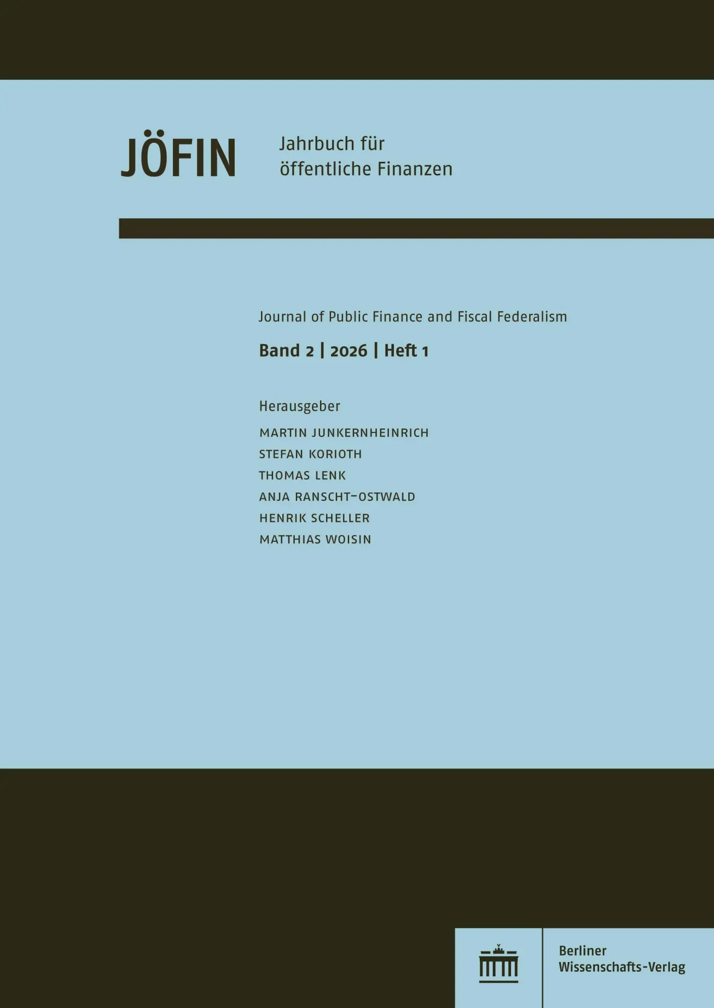 Cover: 9783830556725 | Jahrbuch für öffentliche Finanzen 2 (2026) 1 | Junkernheinrich (u. a.)
