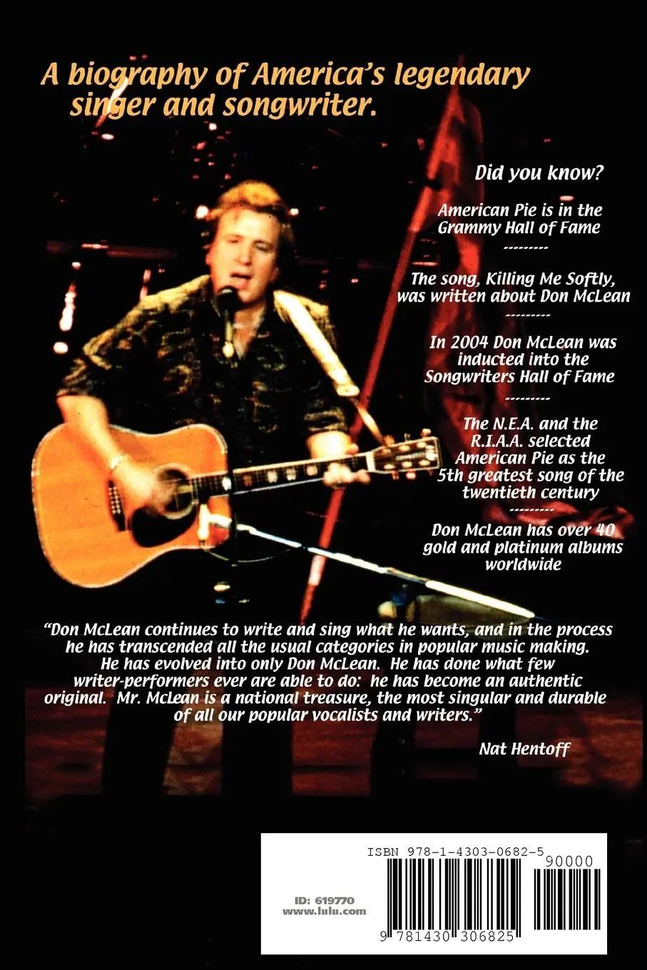 Rückseite: 9781430306825 | The Don McLean Story | Killing Us Softly With His Songs | Alan Howard