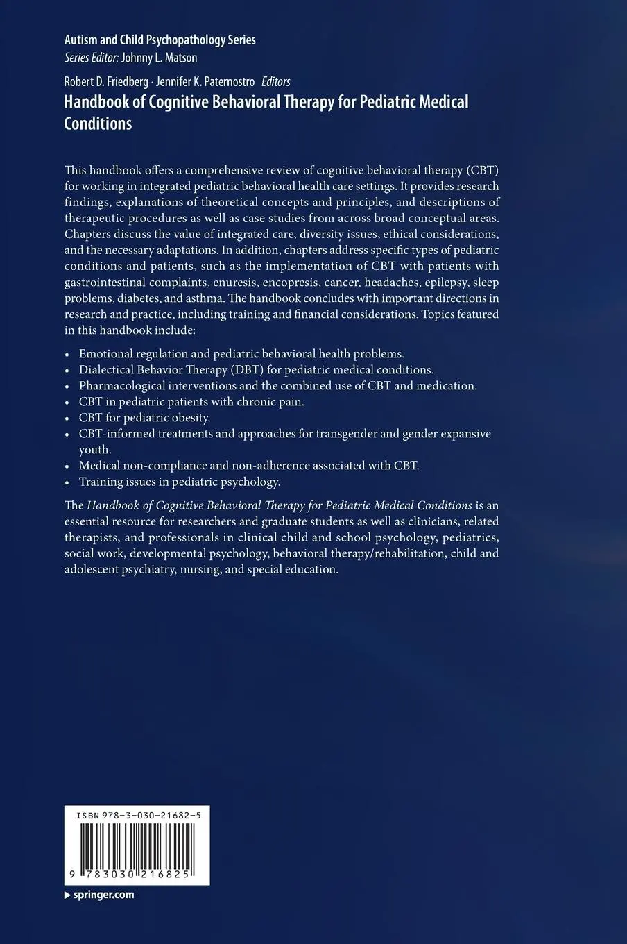 Rückseite: 9783030216825 | Handbook of Cognitive Behavioral Therapy for Pediatric Medical...