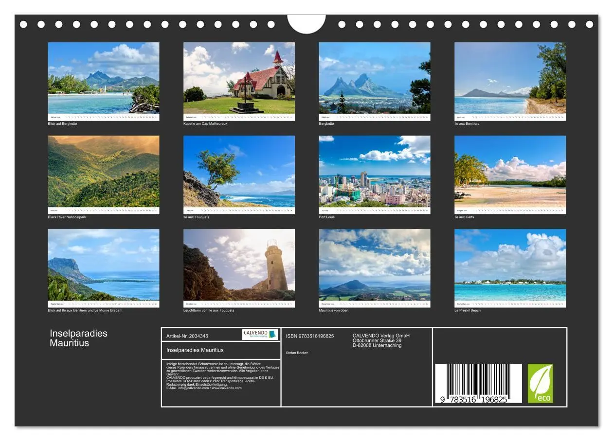Bild: 9783516196825 | Inselparadies Mauritius (Wandkalender 2026 DIN A4 quer), CALVENDO...