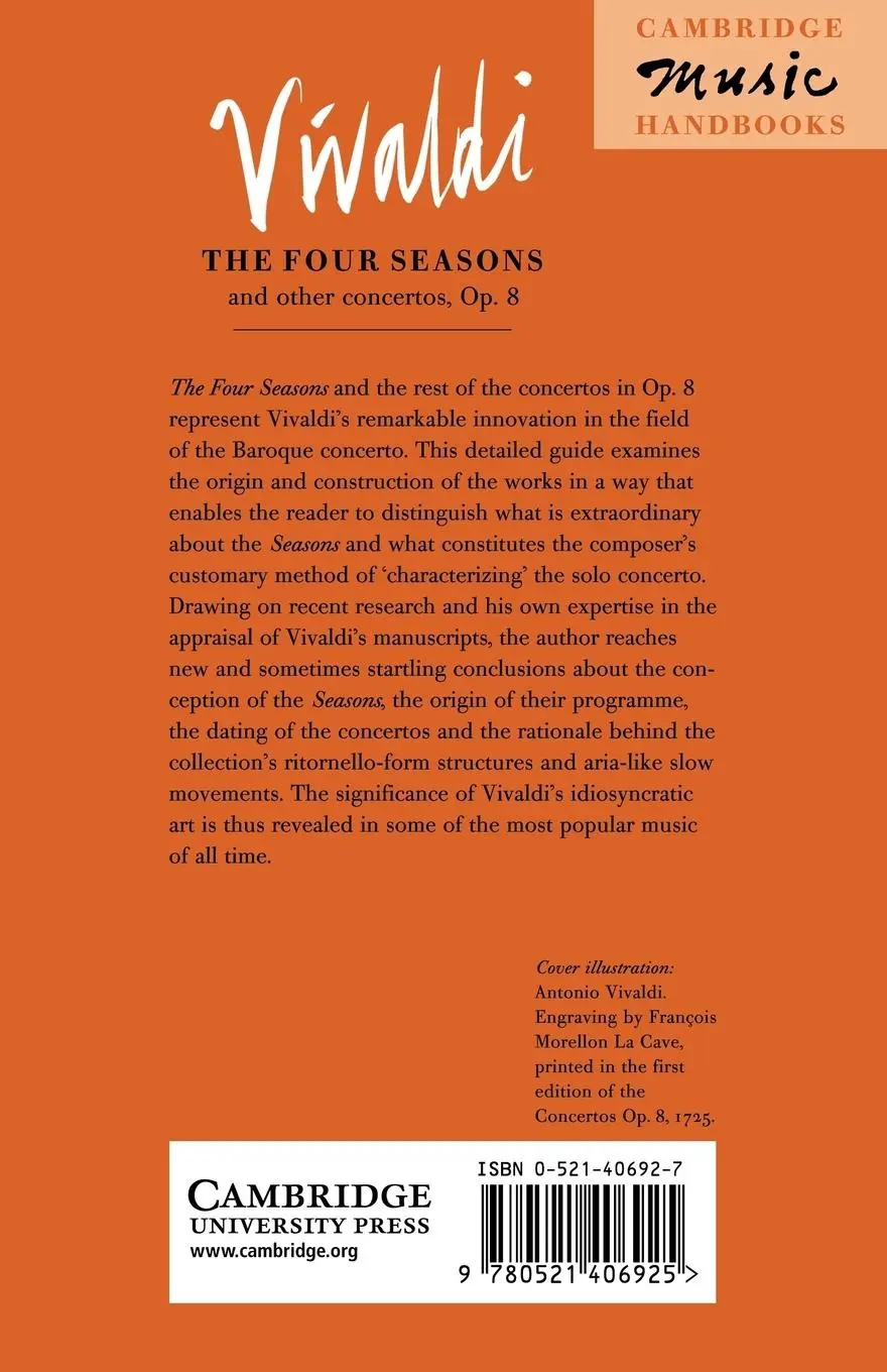 Rückseite: 9780521406925 | Vivaldi | The Four Seasons and Other Concertos, Op. 8 | Taschenbuch