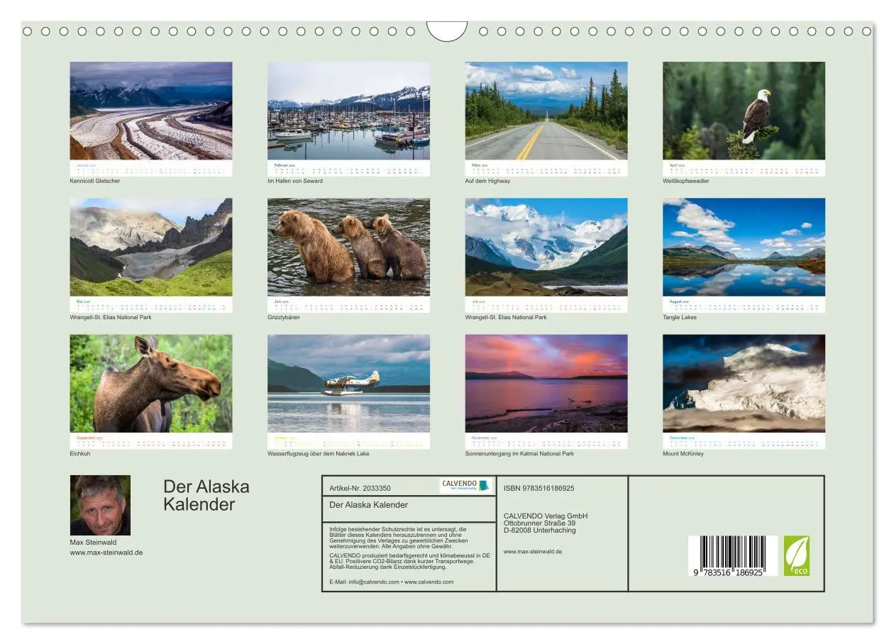 Bild: 9783516186925 | Der Alaska Kalender (Wandkalender 2026 DIN A3 quer), CALVENDO...