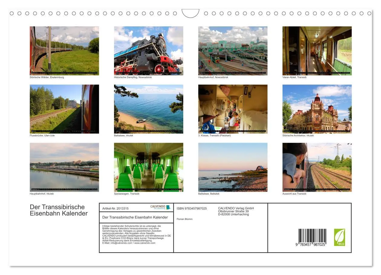 Bild: 9783457987025 | Der Transsibirische Eisenbahn Kalender (Wandkalender 2026 DIN A3...