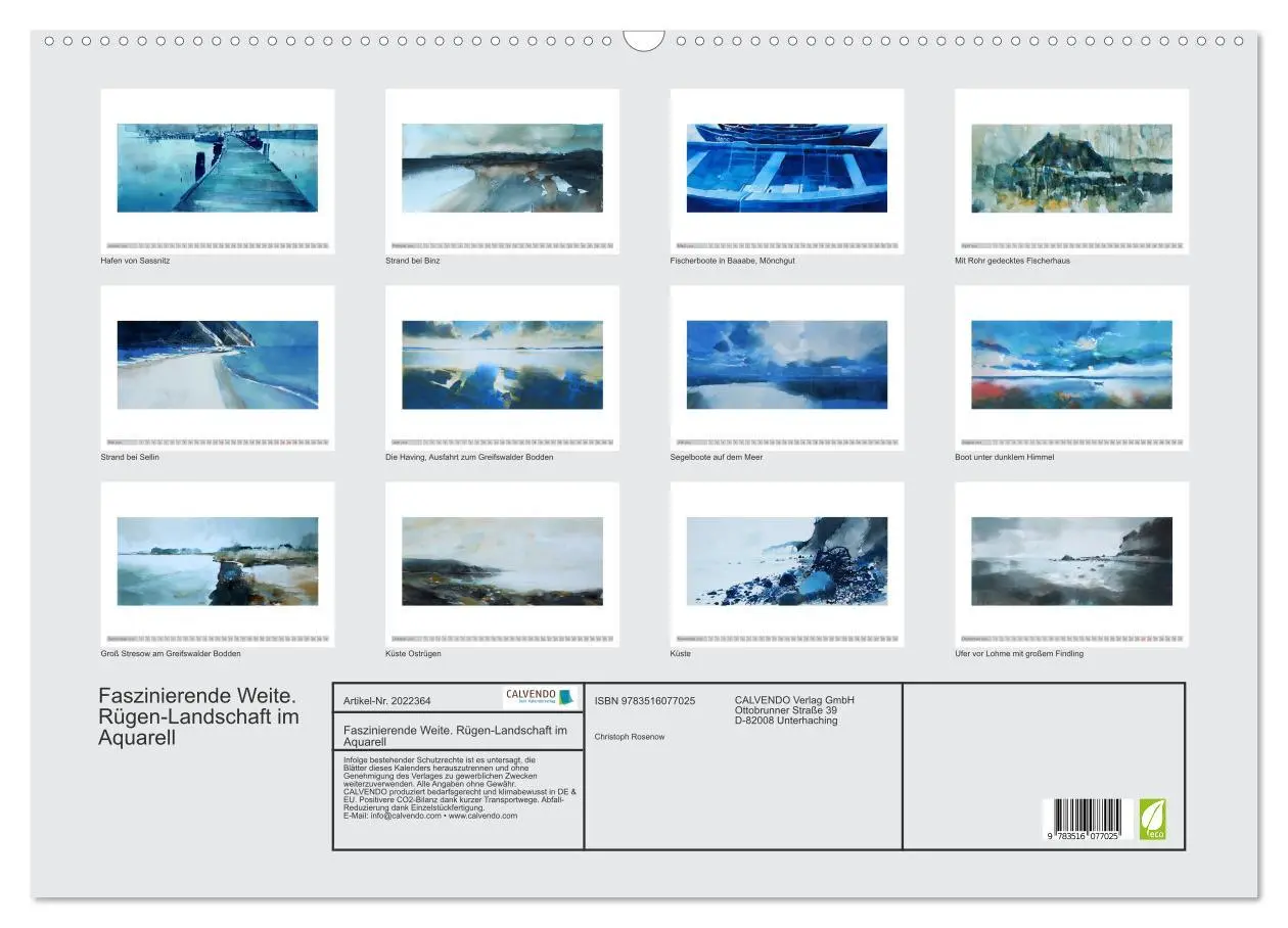 Bild: 9783516077025 | Faszinierende Weite. Rügen-Landschaft im Aquarell (Wandkalender...