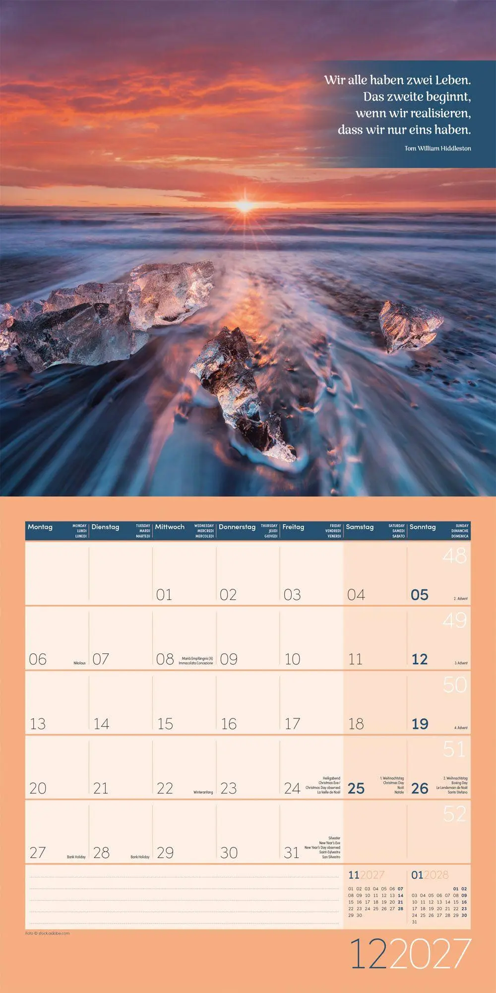 Bild: 9783838447025 | Momente für Dich Kalender 2027 - 30x30 - Art12 | GmbH | Kalender