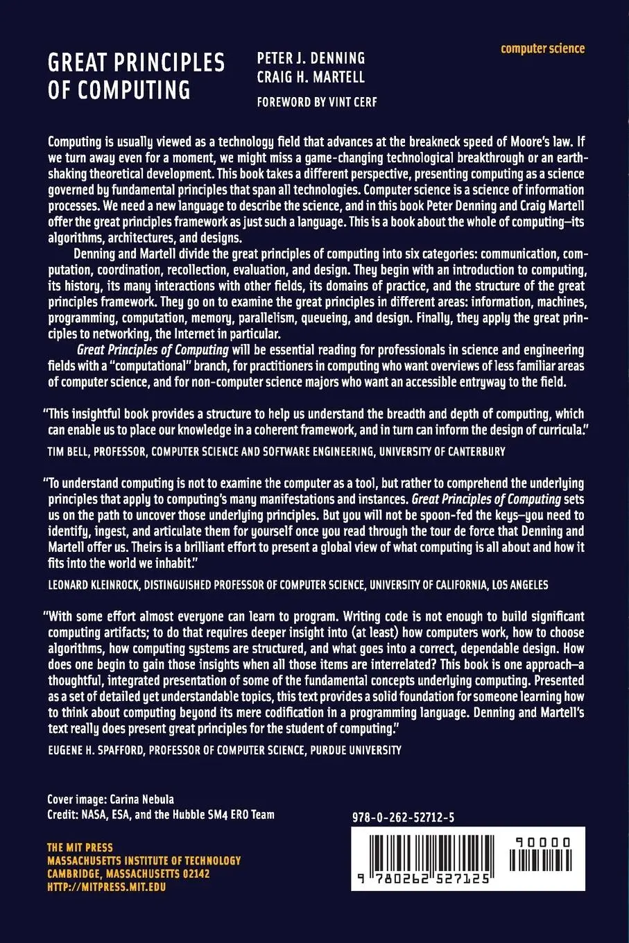 Rückseite: 9780262527125 | Great Principles of Computing | Peter J. Denning (u. a.) | Taschenbuch