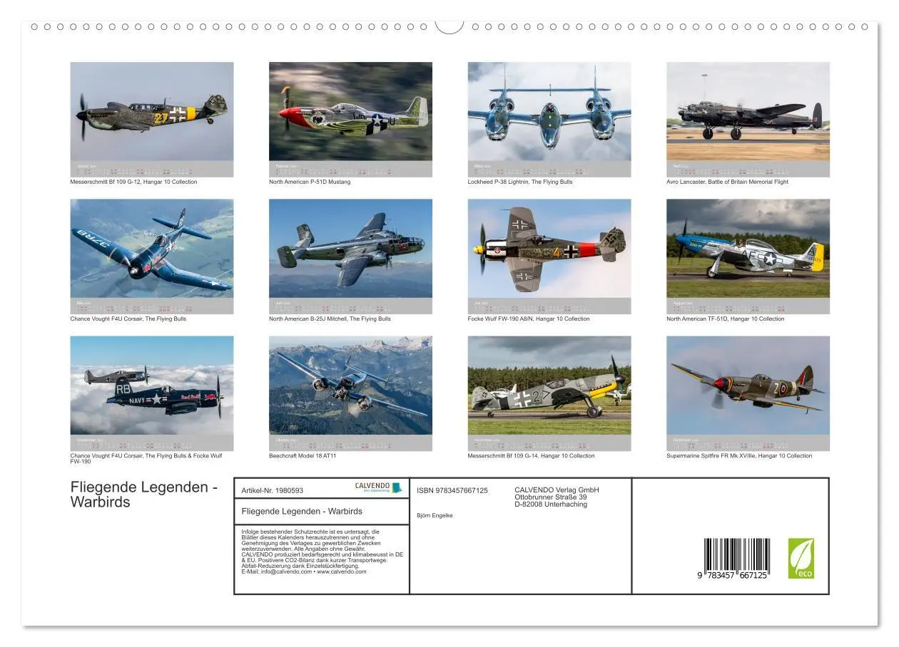 Bild: 9783457667125 | Fliegende Legenden - Warbirds (hochwertiger Premium Wandkalender...