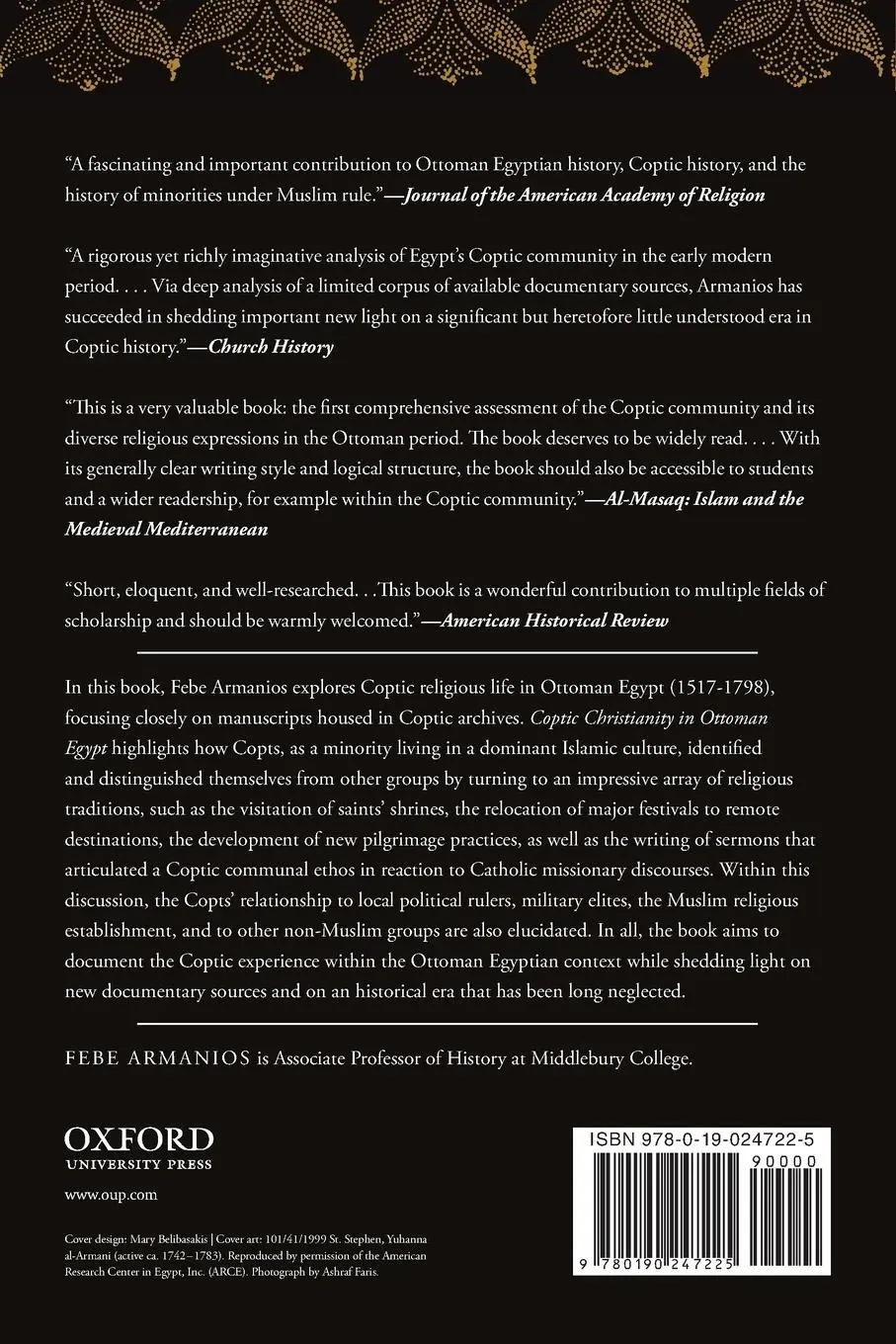 Rückseite: 9780190247225 | Coptic Christianity in Ottoman Egypt | Febe Armanios | Taschenbuch