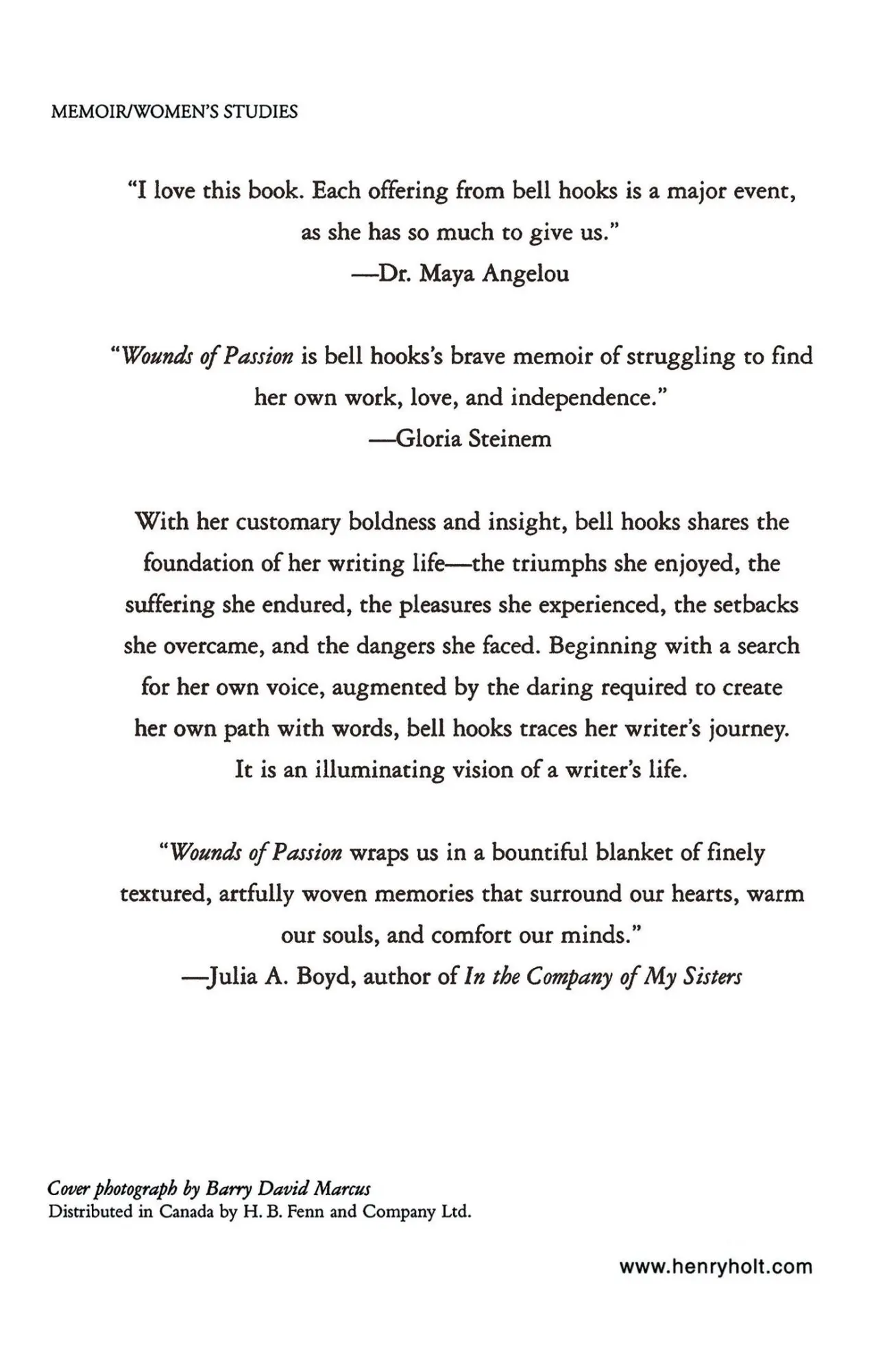 Rückseite: 9780805057225 | Wounds of Passion | A Writing Life | Bell Hooks | Taschenbuch | 1999