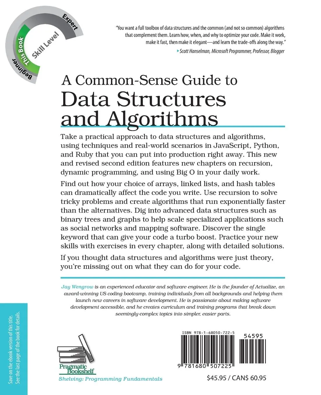 Rückseite: 9781680507225 | A Common-Sense Guide to Data Structures and Algorithms, Second Edition