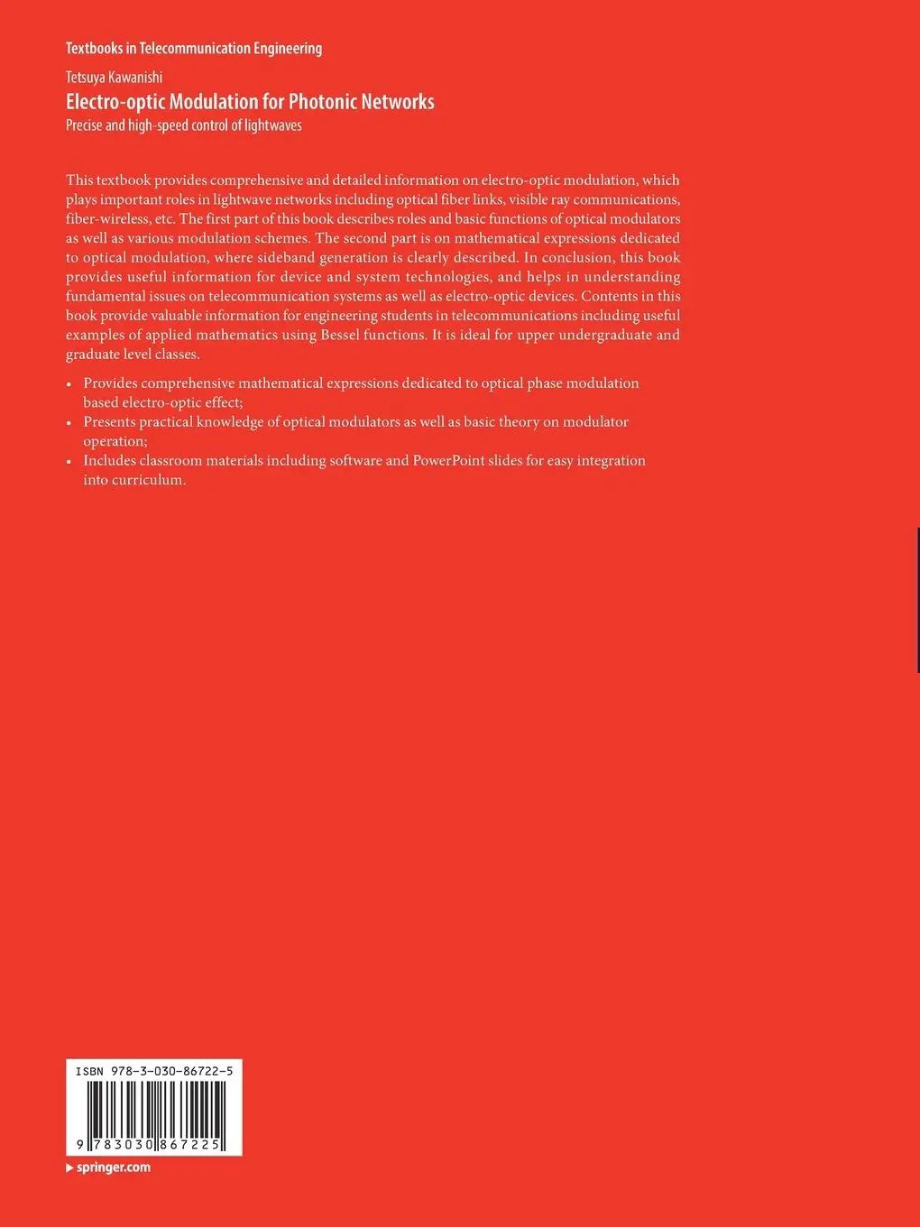 Rückseite: 9783030867225 | Electro-optic Modulation for Photonic Networks | Tetsuya Kawanishi