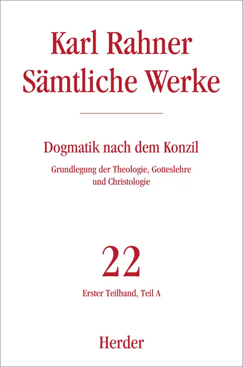 Cover: 9783451237225 | Karl Rahner Sämtliche Werke. Tl.1A | Karl Rahner | Buch | 528 S.