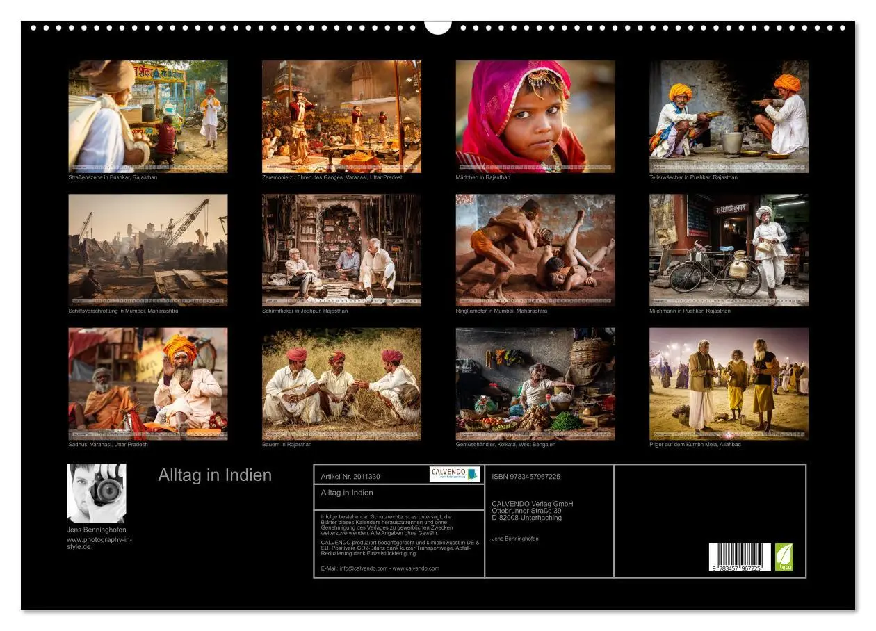 Bild: 9783457967225 | Alltag in Indien (Wandkalender 2026 DIN A2 quer), CALVENDO...