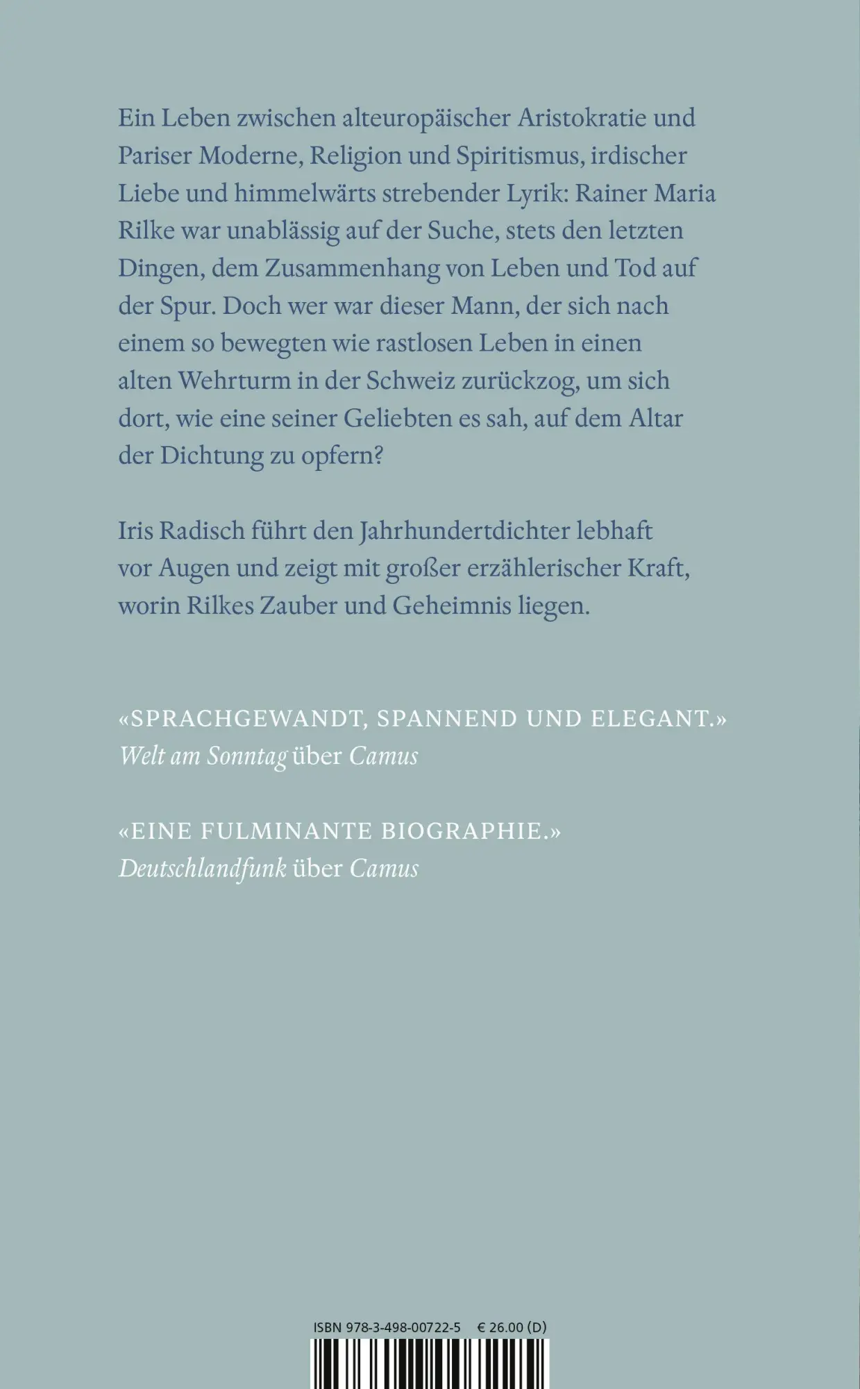 Rückseite: 9783498007225 | Du musst das Leben nicht verstehen | Rilkes Tage und Träume | Radisch