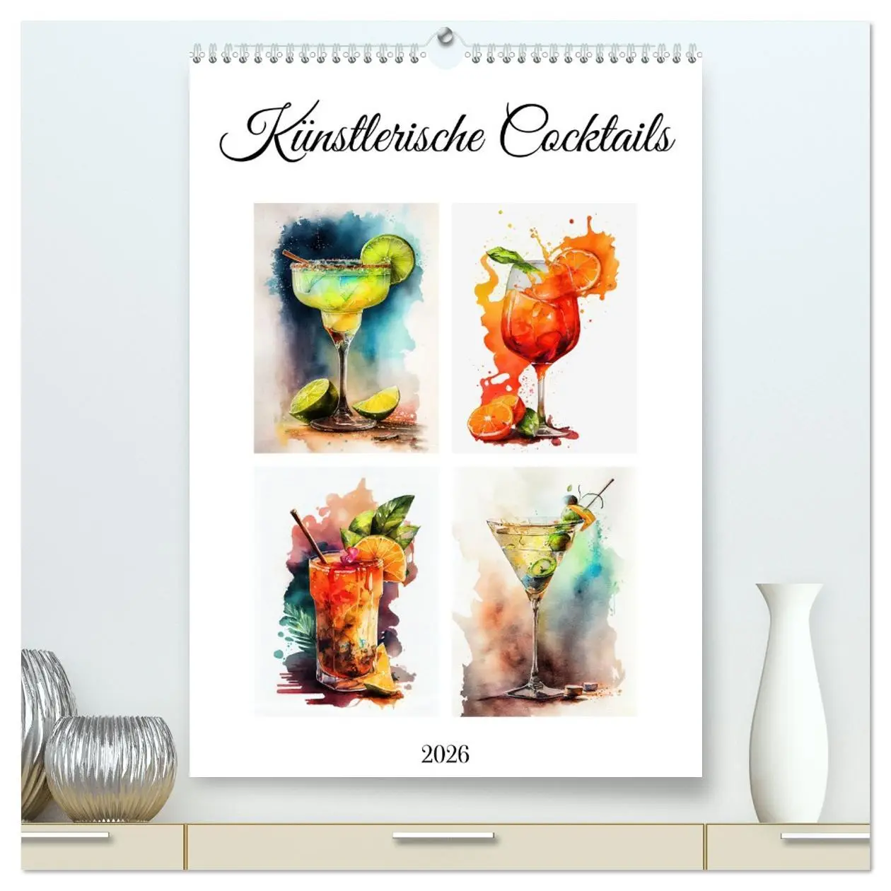 Cover: 9783516297225 | Künstlerische Cocktails (hochwertiger Premium Wandkalender 2026 DIN...