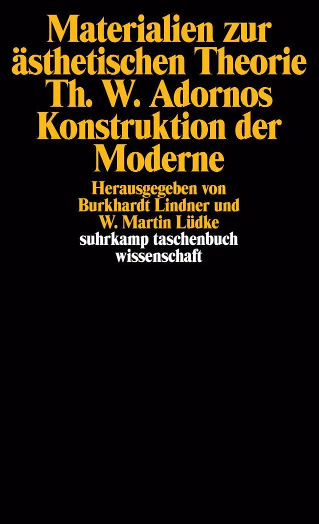 Cover: 9783518277225 | Materialien zur ästhetischen Theorie. Theodor W. Adornos...