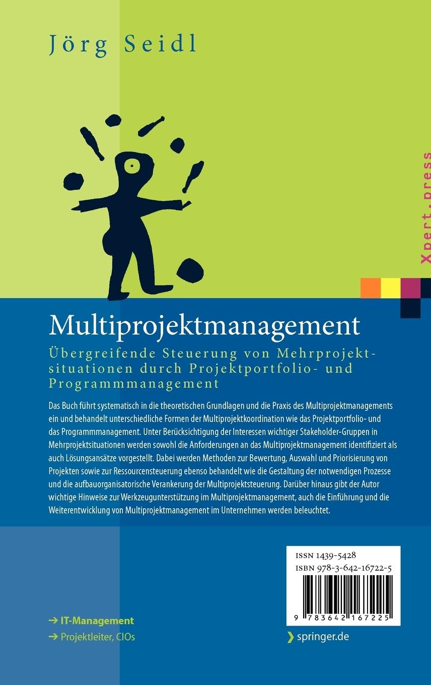 Rückseite: 9783642167225 | Multiprojektmanagement | Jörg Seidl | Buch | xx | Deutsch | 2011