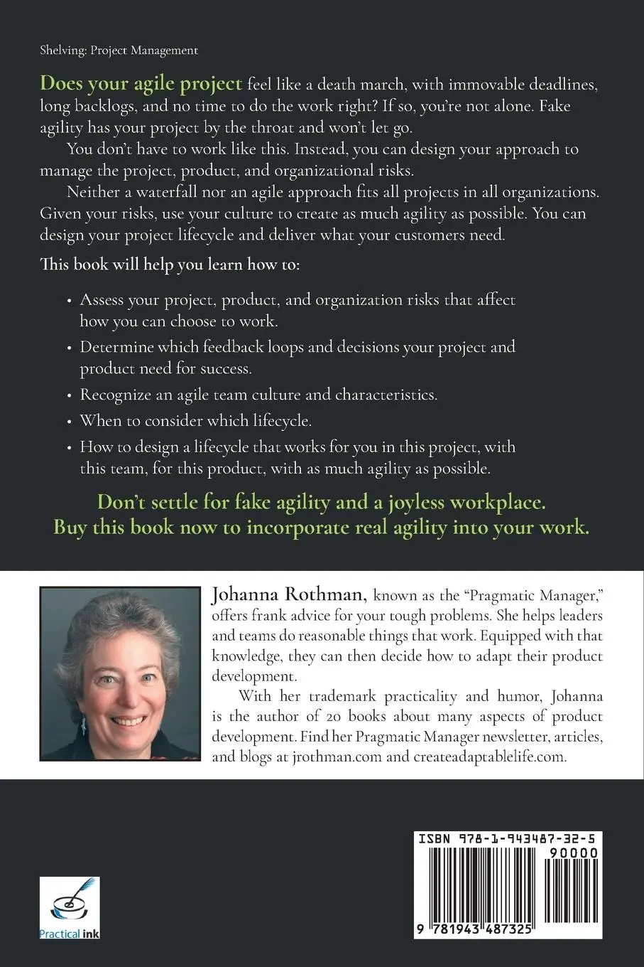 Rückseite: 9781943487325 | Project Lifecycles | Johanna Rothman | Taschenbuch | Englisch | 2023