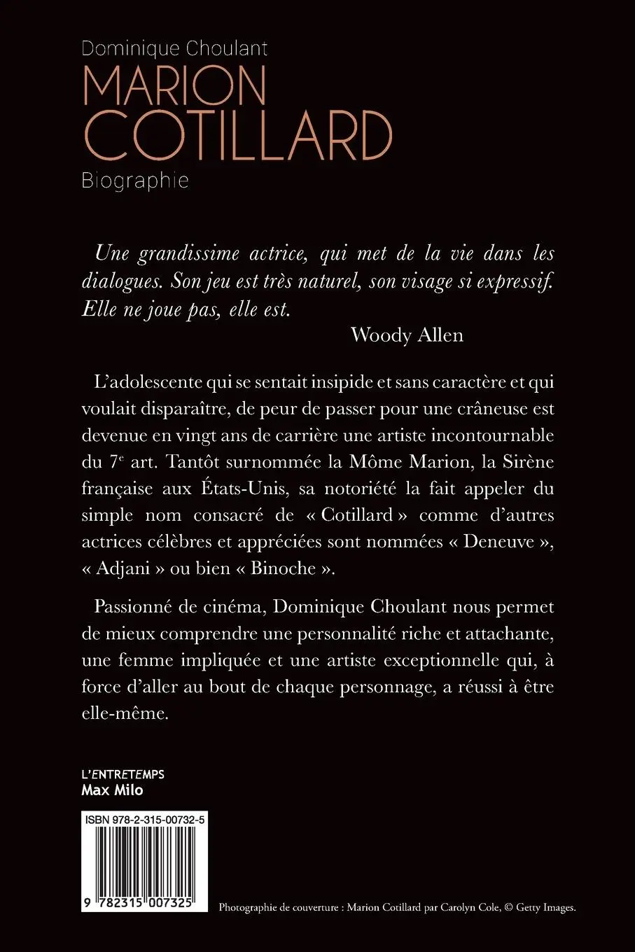 Rückseite: 9782315007325 | Marion Cotillard | Biographie | Dominique Choulant | Taschenbuch