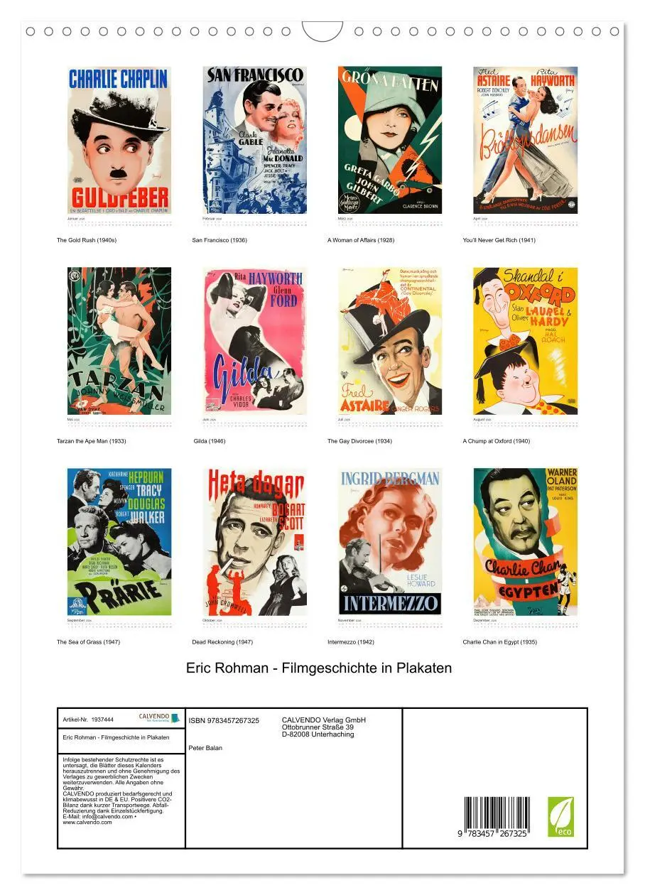 Bild: 9783457267325 | Eric Rohman - Filmgeschichte in Plakaten (Wandkalender 2026 DIN A3...