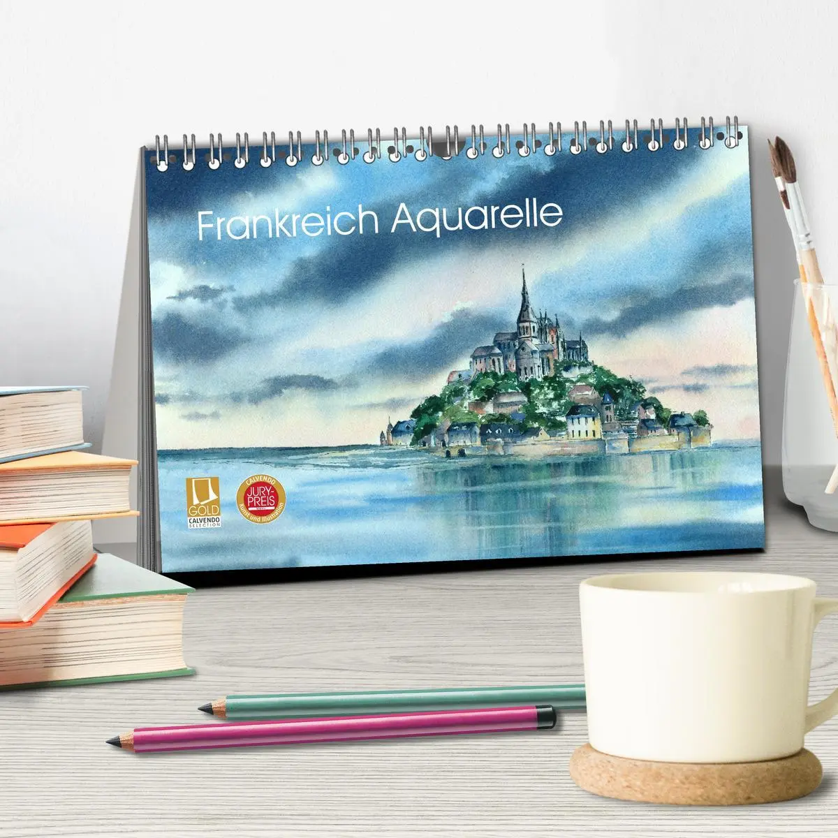Bild: 9783457887325 | Frankreich Aquarelle (Tischkalender 2026 DIN A5 quer), CALVENDO...