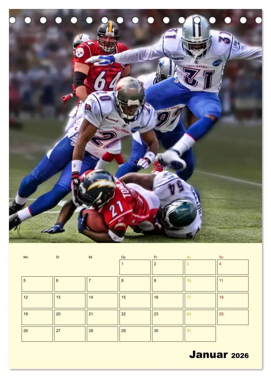 Bild: 9783516427325 | American Football, Team-Arbeit (Tischkalender 2026 DIN A5 hoch),...