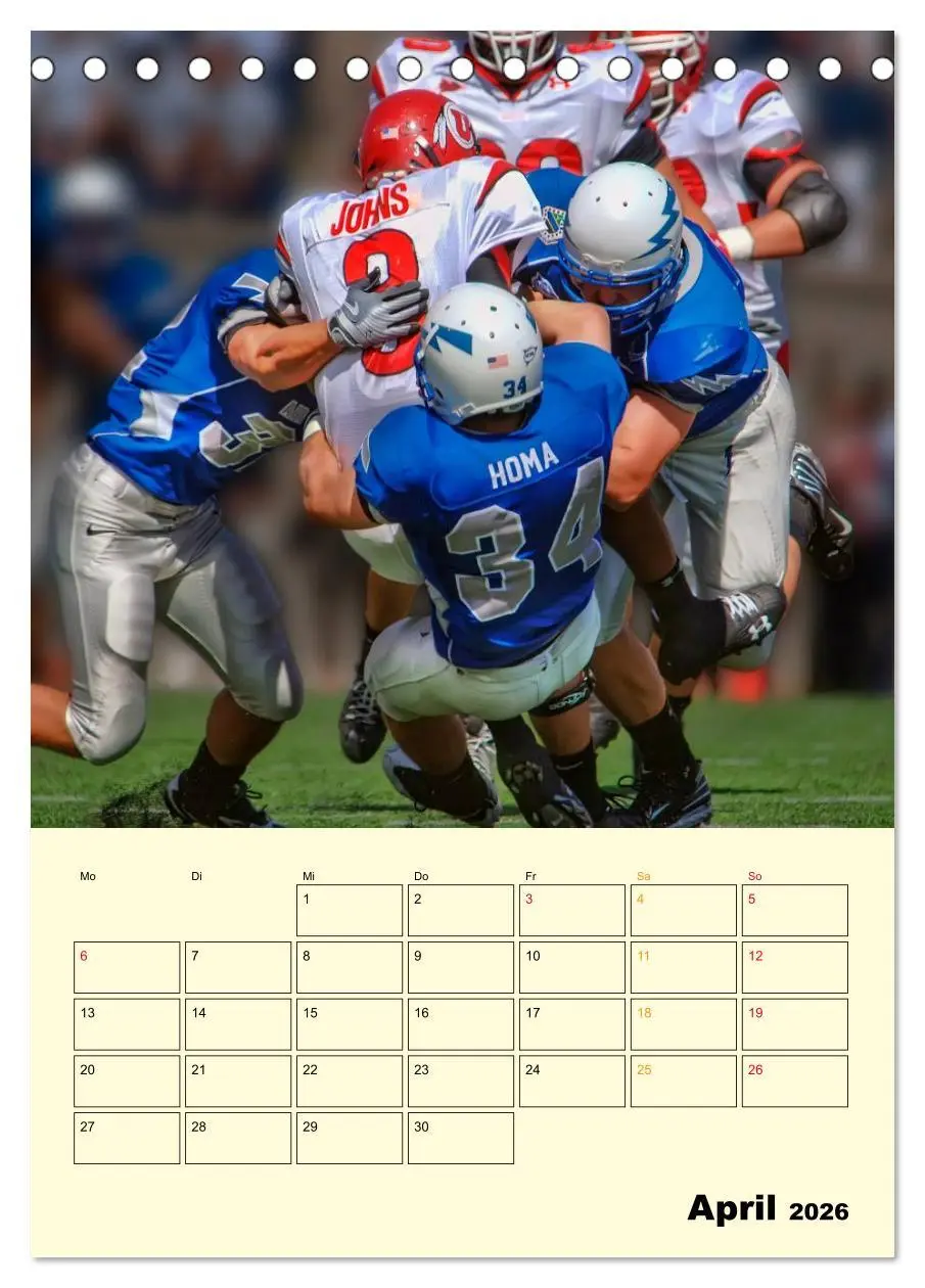 Bild: 9783516427325 | American Football, Team-Arbeit (Tischkalender 2026 DIN A5 hoch),...
