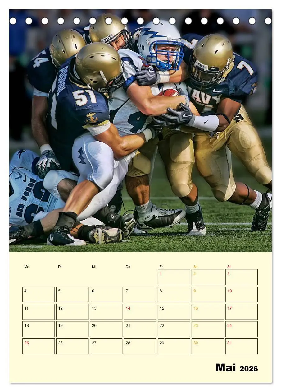 Bild: 9783516427325 | American Football, Team-Arbeit (Tischkalender 2026 DIN A5 hoch),...