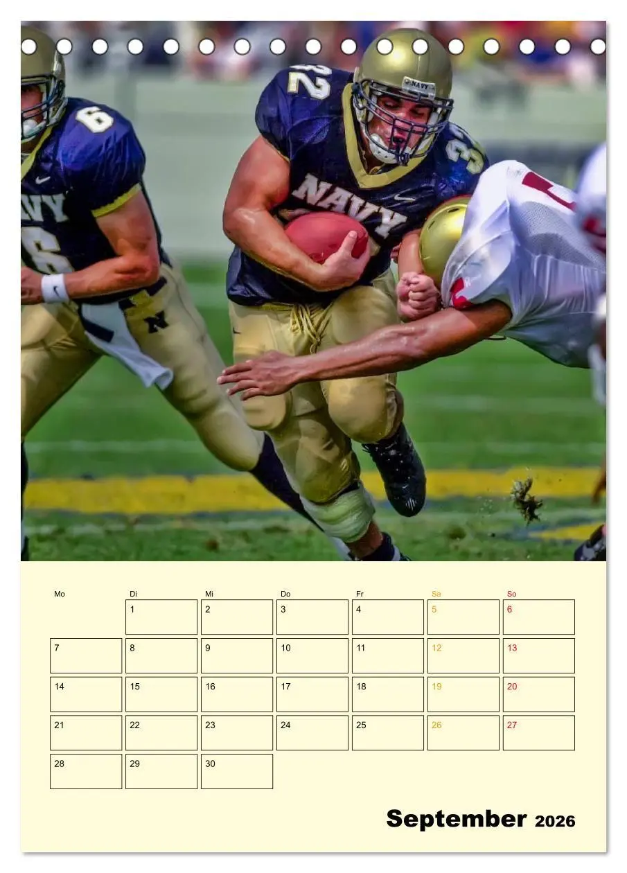 Bild: 9783516427325 | American Football, Team-Arbeit (Tischkalender 2026 DIN A5 hoch),...