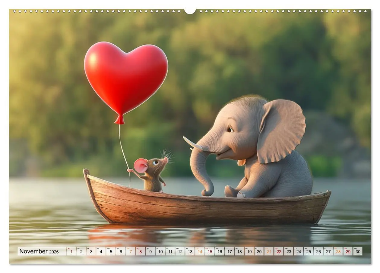 Bild: 9783457257425 | Der rote Luftballon - Elefant und Maus zeigen Dir das Jahr...