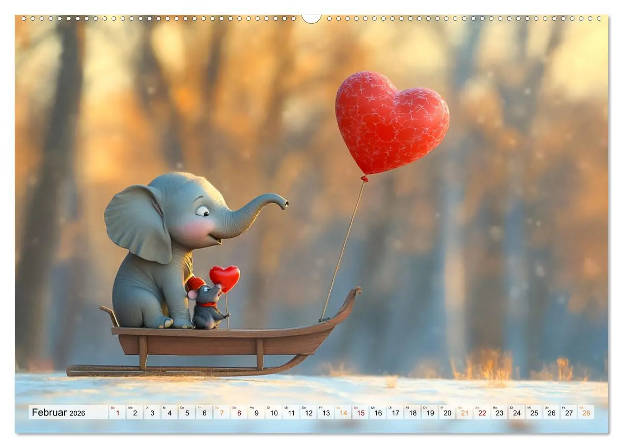Bild: 9783457257425 | Der rote Luftballon - Elefant und Maus zeigen Dir das Jahr...