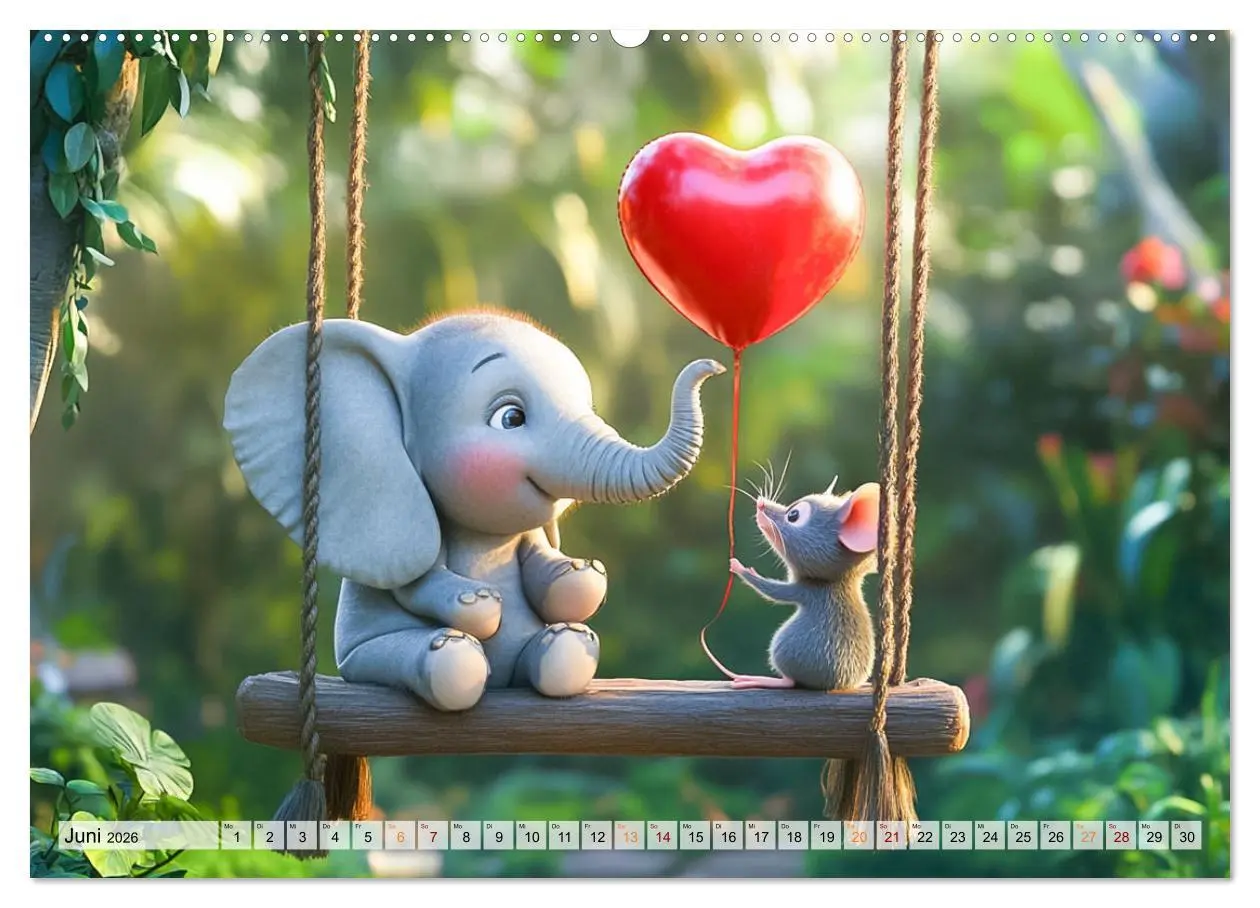 Bild: 9783457257425 | Der rote Luftballon - Elefant und Maus zeigen Dir das Jahr...