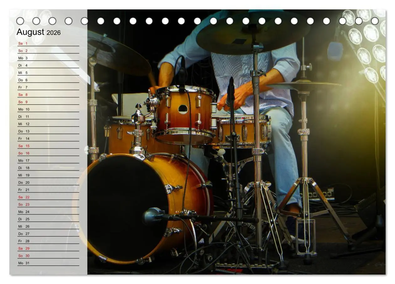 Bild: 9783457877425 | Schlagzeug onstage - "abgerockt" (Tischkalender 2026 DIN A5 quer),...
