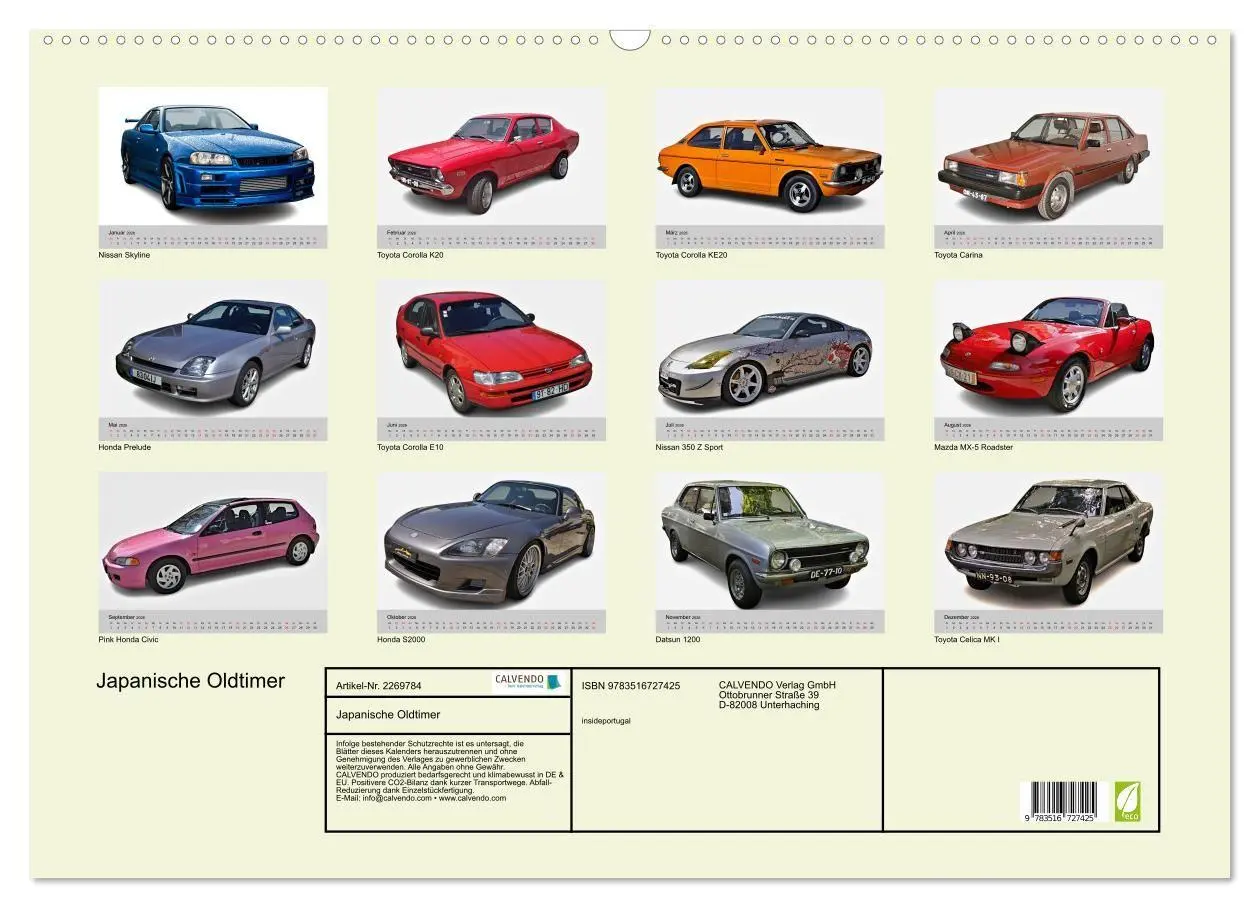 Bild: 9783516727425 | Japanische Oldtimer (Wandkalender 2026 DIN A2 quer), CALVENDO...