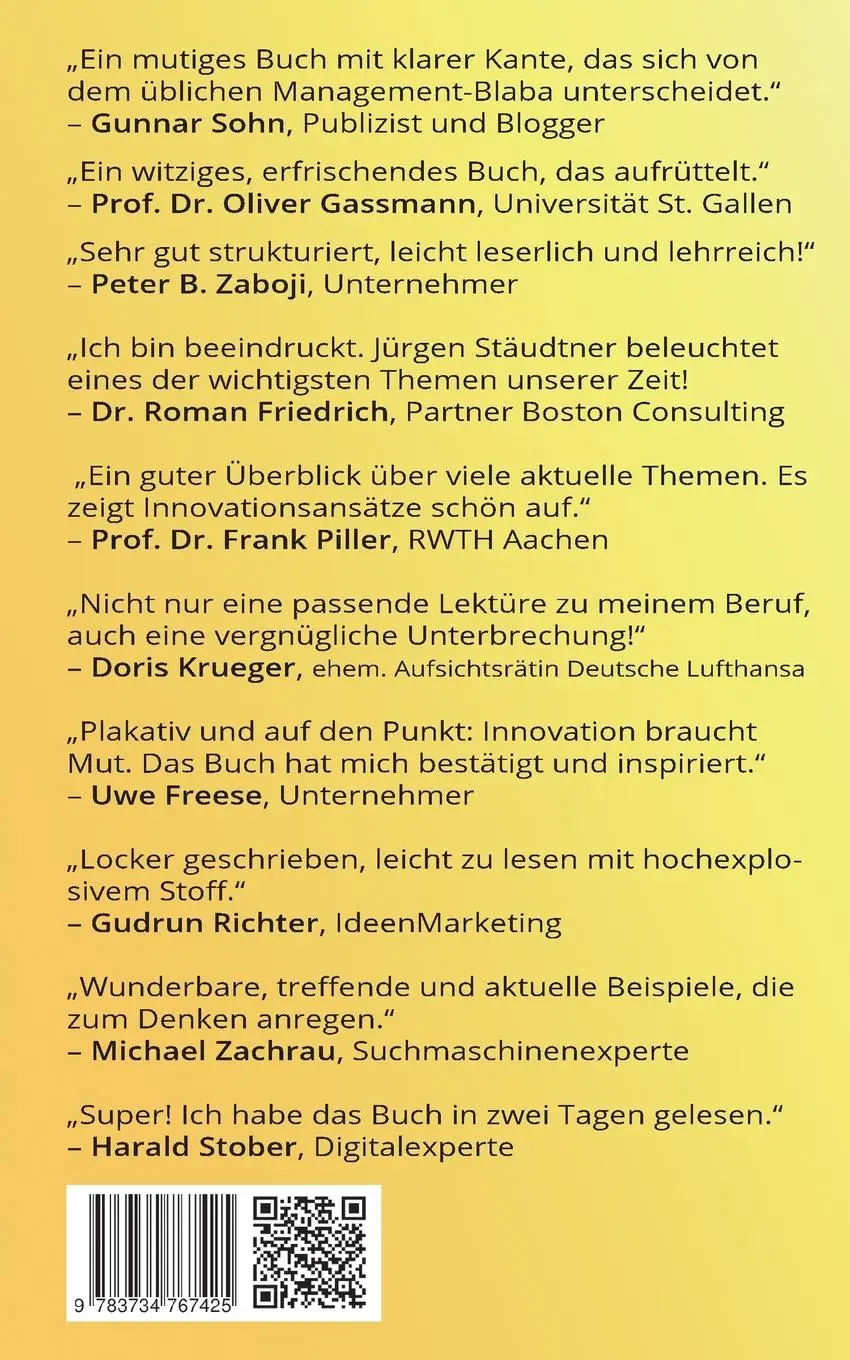 Rückseite: 9783734767425 | Deutschland im Innovationsstau | Jürgen Stäudtner | Taschenbuch | 2019