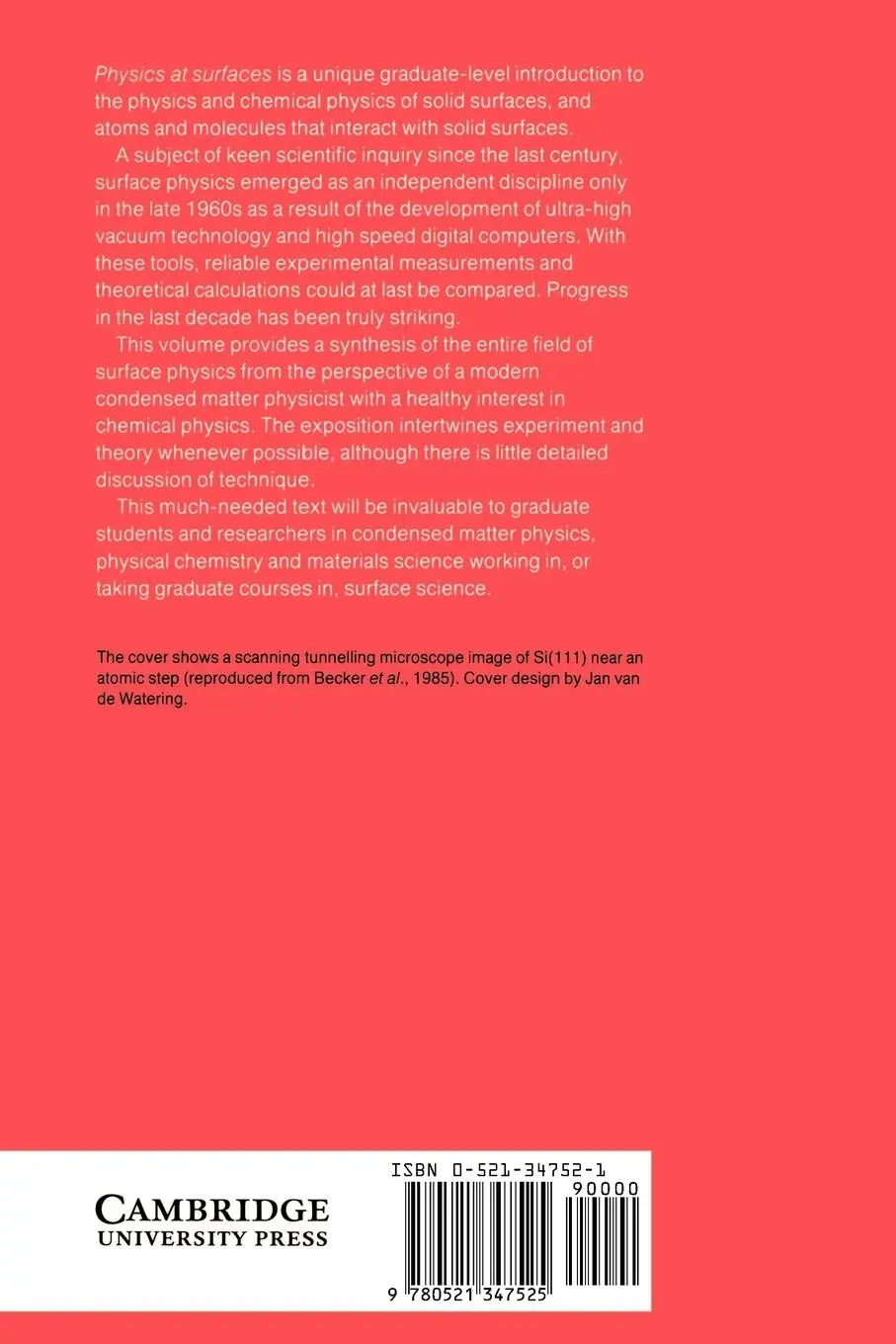 Rückseite: 9780521347525 | Physics at Surfaces | Andrew Zangwill | Taschenbuch | Englisch | 1988