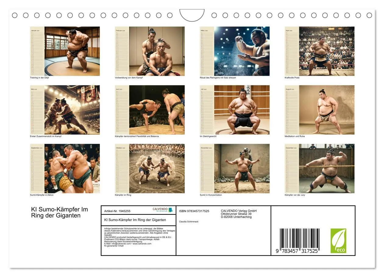 Bild: 9783457317525 | KI Sumo-Kämpfer Im Ring der Giganten (Wandkalender 2026 DIN A4...