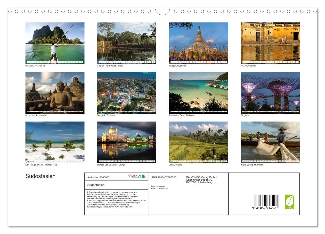 Bild: 9783457867525 | Südostasien (Wandkalender 2026 DIN A3 quer), CALVENDO Monatskalender