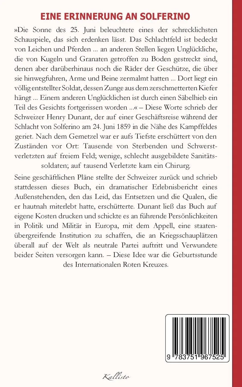 Rückseite: 9783751967525 | Eine Erinnerung an Solferino: Die Geburtsstunde des Internationalen...