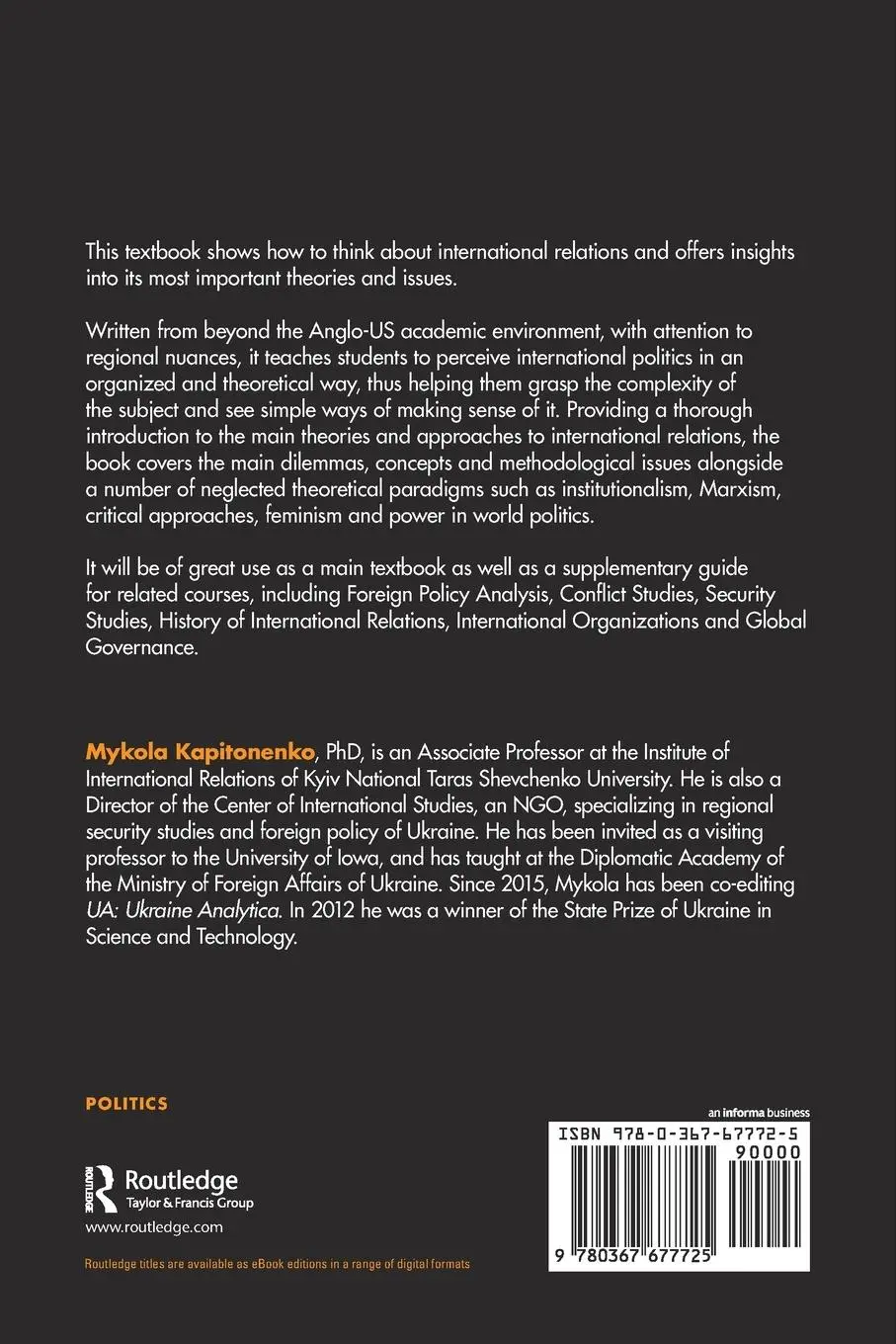 Rückseite: 9780367677725 | International Relations Theory | Mykola Kapitonenko | Taschenbuch