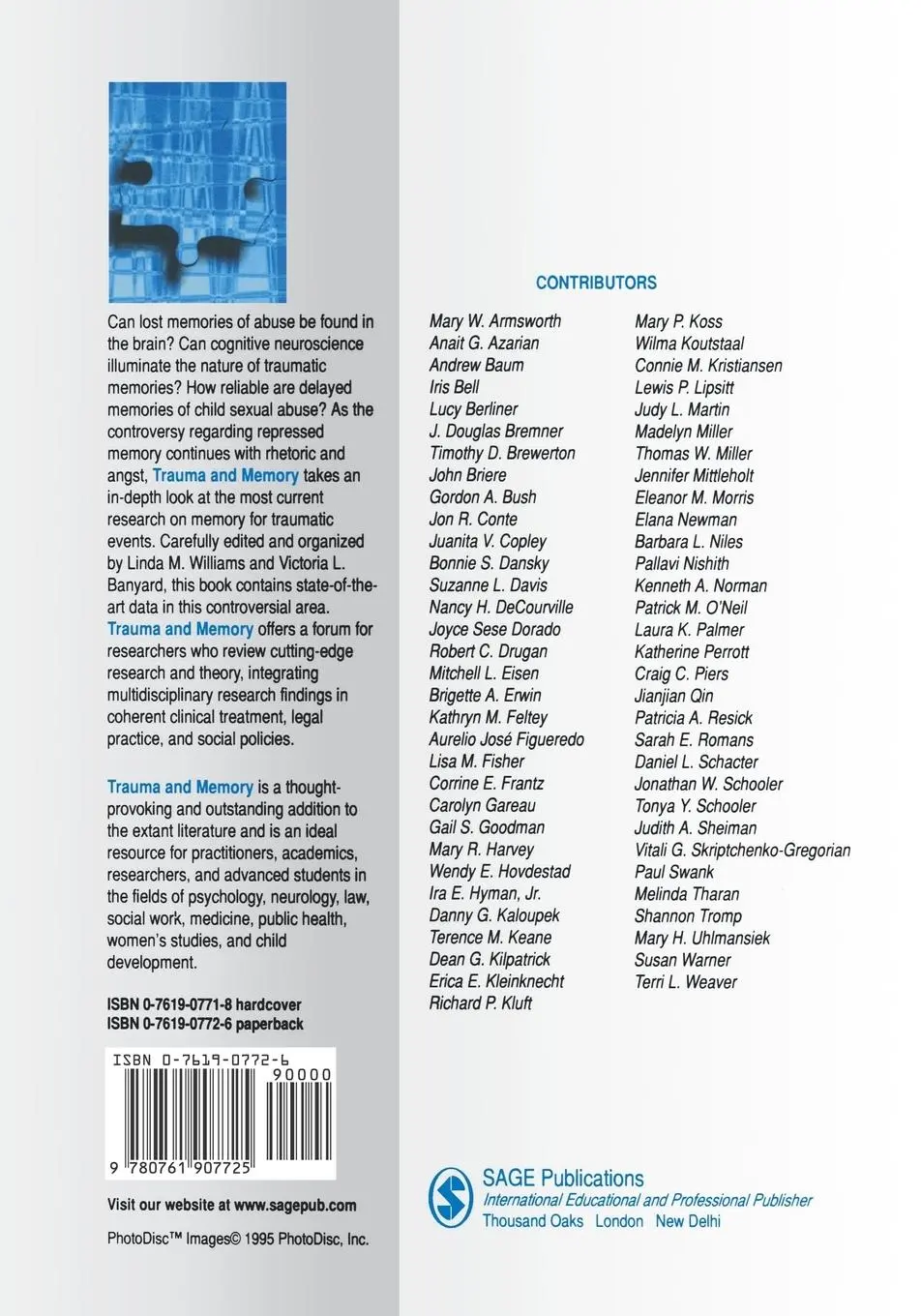 Rückseite: 9780761907725 | Trauma and Memory | Victoria L. Banyard | Taschenbuch | Englisch