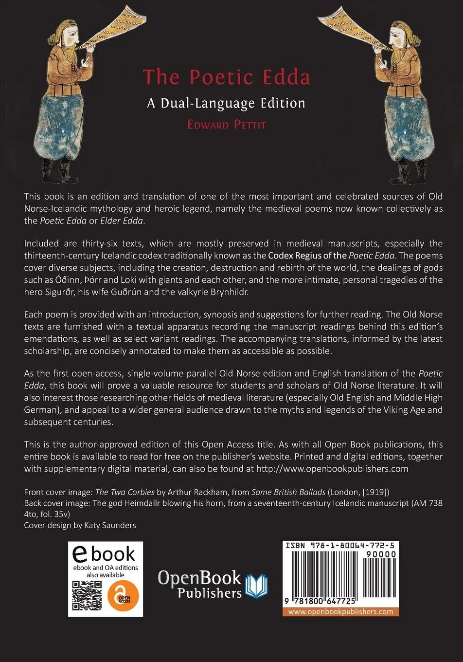 Rückseite: 9781800647725 | The Poetic Edda | A Dual-Language Edition | Edward Pettit | Buch